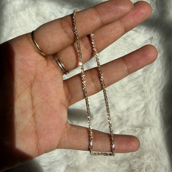 Sparkle Gold And Silver Anklet 10”